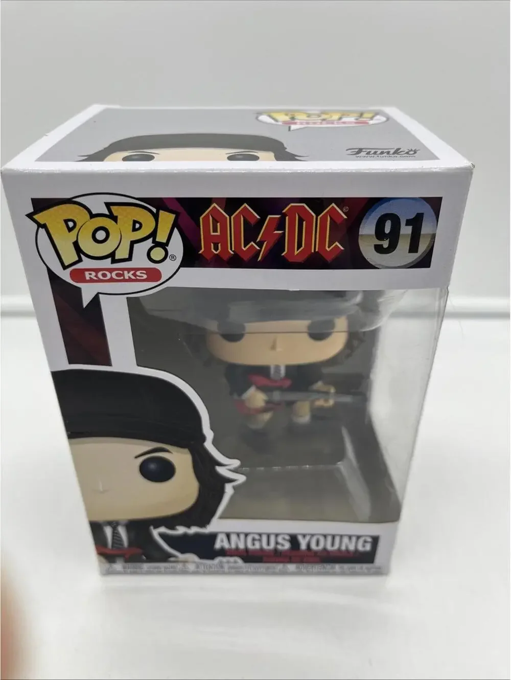 Funko Pop! Angus Young #91 ACDC W/soft Protector Rocks Heavy Metal Guitar